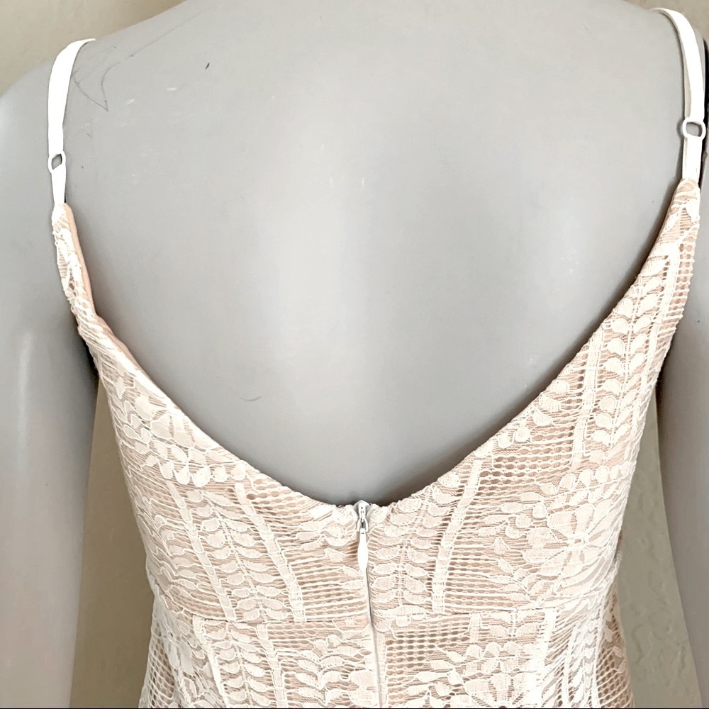 LULUS Avianna Lace Bodycon Dress Spaghetti Strap White Low Back Style 754162 - Picture 12 of 16